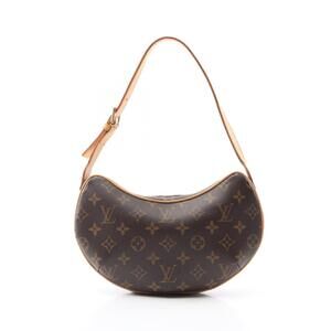 Louis Vuitton Croissant Monogram Shoulder Bag Leather Brown